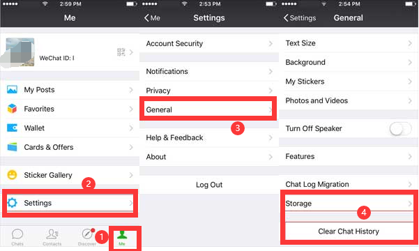 Eliminar el historial de chat de WeChat en el dispositivo iOS