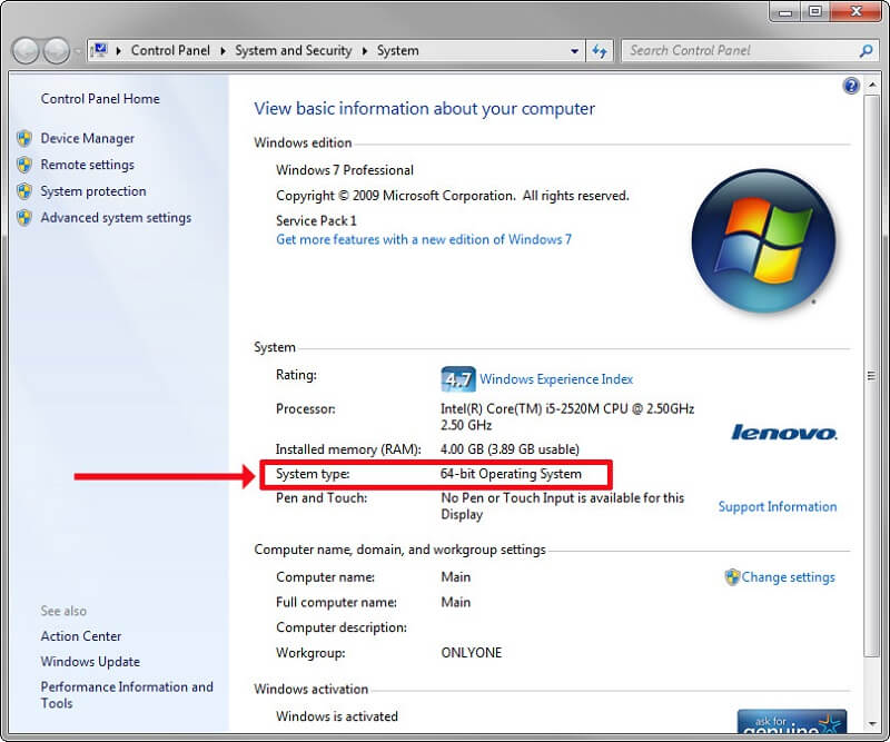 Ordenador Windows 7 64 Bit