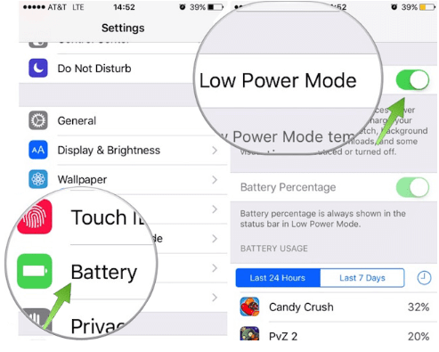 Desactive el modo de bajo consumo para reparar las fotos eliminadas recientemente en el iPhone que no se eliminarán