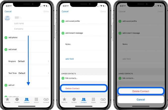Eliminar números de iPhone