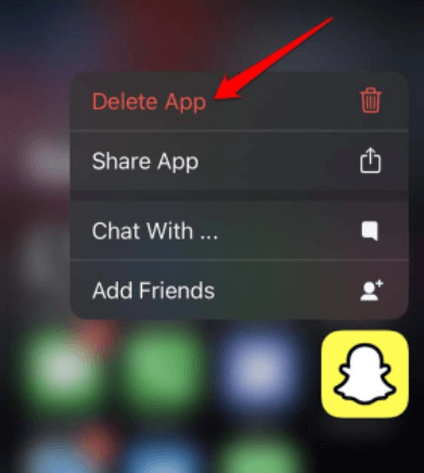 Eliminación de la imagen de Snapchat al desinstalar Snapchat