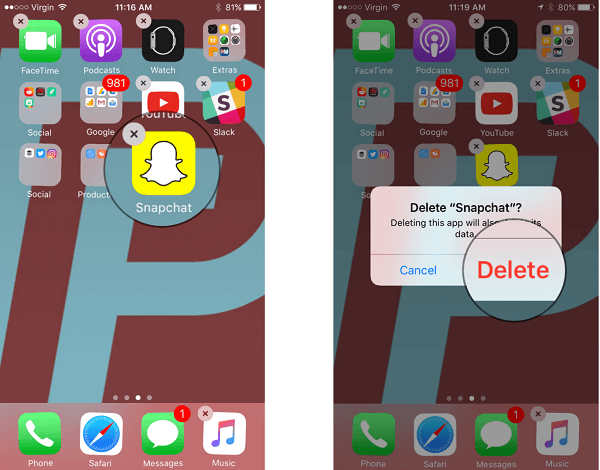Eliminar Snapchat