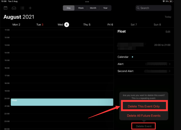 Eliminación de eventos repetitivos dentro de su calendario