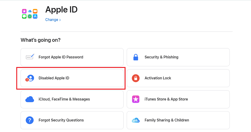 Vaya a Soporte de Apple para restablecer la contraseña de iTunes de Apple