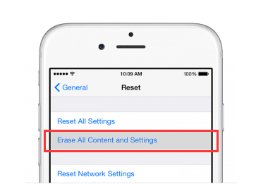 Borrado de todos los contenidos y configuraciones en iPhone