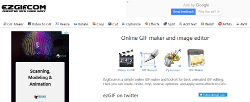 Convertir película a GIF usando Ezgif