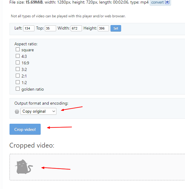 Recorta videos listos para IG usando EZGIF