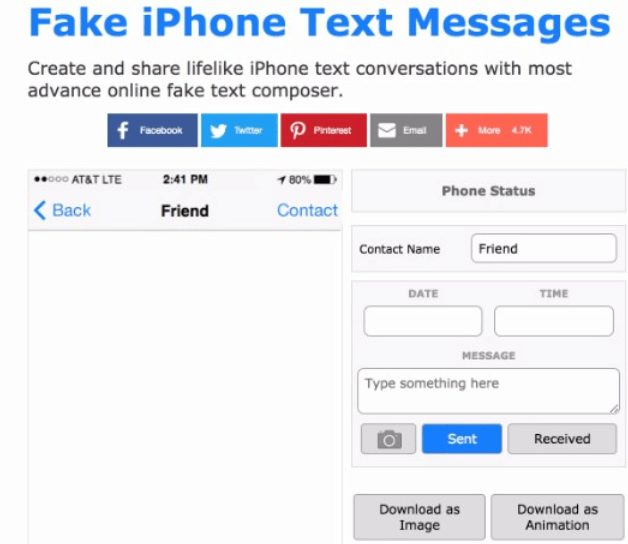 Cree iMessages falsos con mensajes de texto de iPhone falsos