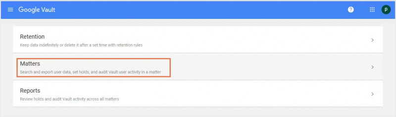 Recuperar archivos eliminados permanentemente con Google Vault