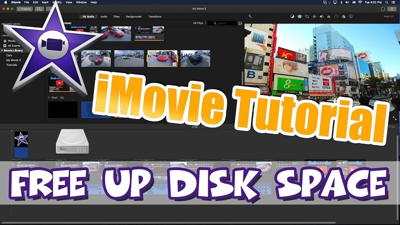 Imovie no tiene suficiente espacio en disco