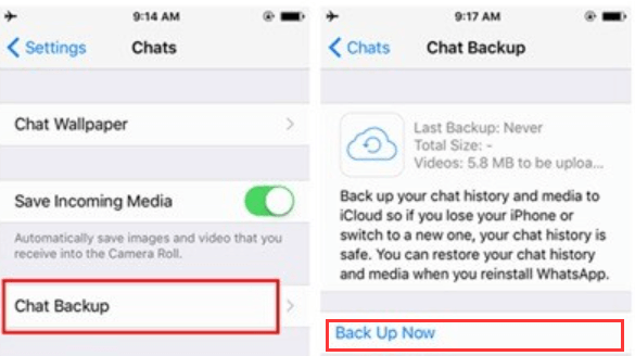 Restaurar datos de WhatsApp desde iCloud Backup