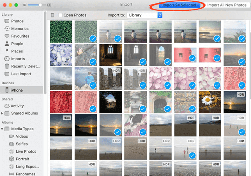 Importar videos desde iPhone a Mac a través de iPhoto
