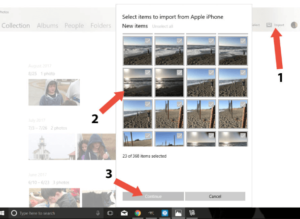 Acceda a las fotos del dispositivo iPhone en la PC usando la aplicación de fotos de Windows