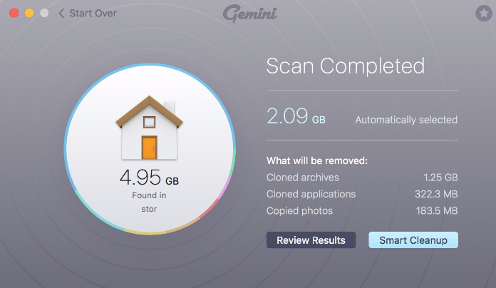 Interfaz MacPaw Gemini