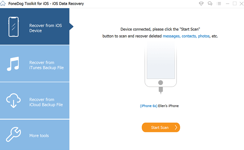 Cómo importar contactos de iPhone a Mac usando FoneDog iOS Data Recovery