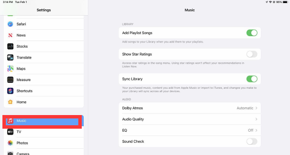 Eliminar música en iPad