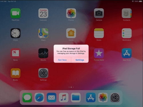 Problemas de almacenamiento del iPad