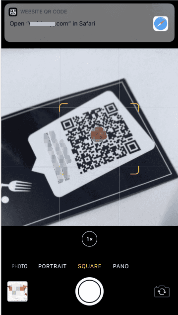 Cámara iPhone / iPad para leer el código QR