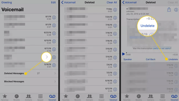 Recupere el correo de voz eliminado permanentemente del iPhone usando la aplicación para iPhone