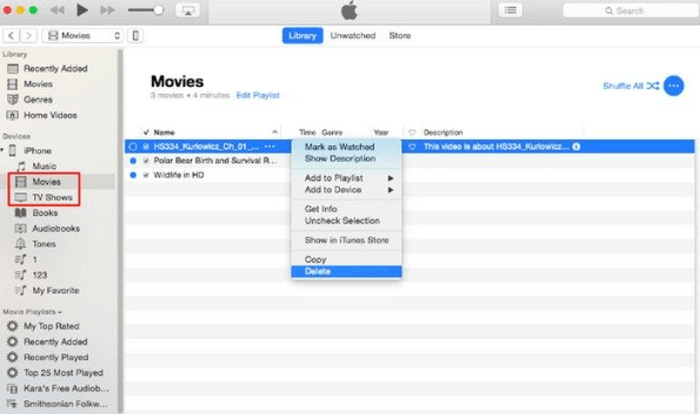 Eliminar programas de TV de iTunes
