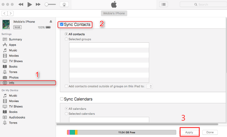 Sincroniza tus contactos de iPhone a iTunes