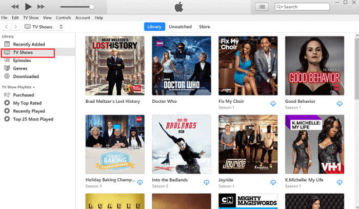 Agregue programas de TV a iTunes Store en Mac o computadora