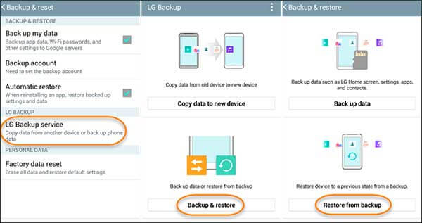 Recuperar datos usando su copia de seguridad LG