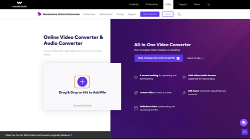Convierta video ACVHD usando Media.io Converter