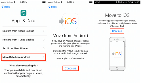 Transferir datos de LG a iPhone usando la aplicación Move to iOS