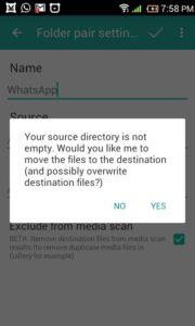 Mover archivos de Whatsapp a la carpeta de la tarjeta SD mediante Foldermount