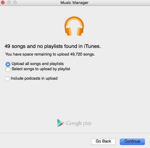 Subir canciones al Administrador de música de Google Play
