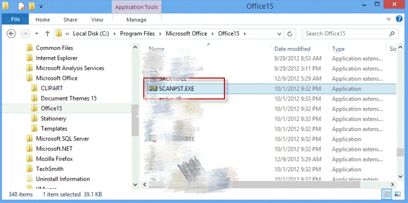 Abra la herramienta de reparación de Microsoft Outlook
