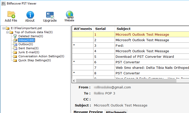 Utilice Bitrecover PST Viewer para abrir el archivo de datos de Outlook sin Outlook