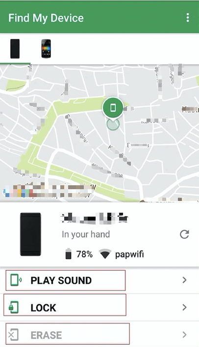Utilice el Administrador de dispositivos Android para identificar la ubicación