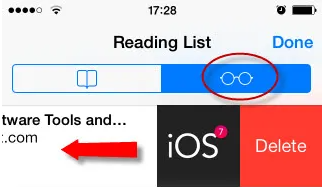 Cómo borrar elementos en la lista de lectura de Safari en iPad/iPhone