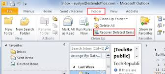Recuperar elementos eliminados en Outlook debido al método de eliminación completa