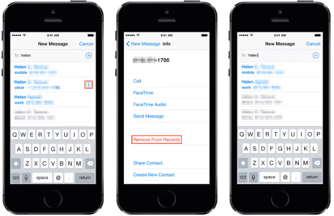 Eliminar contactos recientes en su iPhone