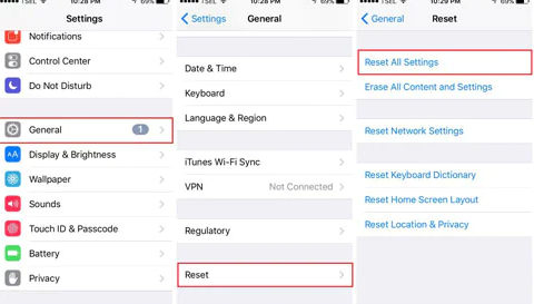 Restablecer todas las configuraciones para arreglar los datos del sitio web que no funcionan