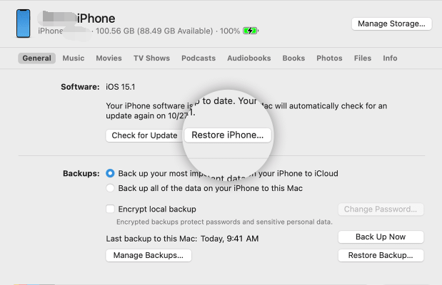 Eliminar Cydia del iPhone a través de iTunes