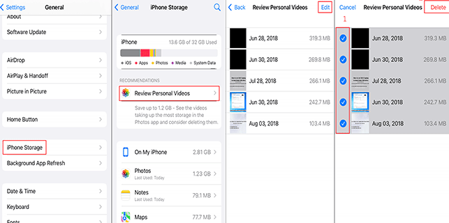 Cómo eliminar videos grandes en tu iPhone usando la aplicación de configuración