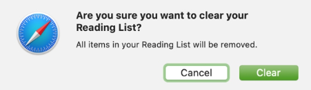 Cómo borrar la lista de lectura en Mac