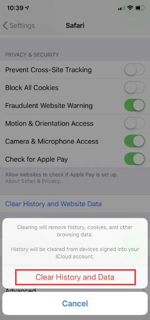 Eliminación de cookies en el iPod Touch a través de Safari
