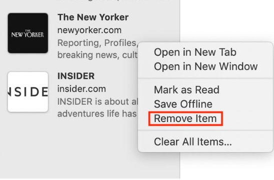 Cómo borrar elementos en la lista de lectura de Safari en Mac