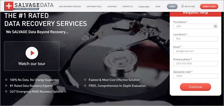 Servicios de Toronto de recuperación de datos de disco duro de SalvageData