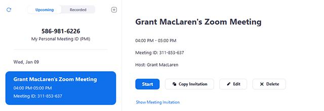 Cómo iniciar una reunión de zoom programada