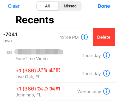 Cómo eliminar llamadas individuales en iPhone