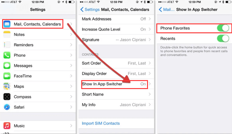 Eliminar recientes en la pantalla de cambio de aplicaciones para iOS 8