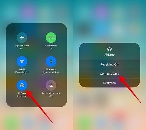 Sincronizar contactos de iPhone a Mac mediante AirDrop