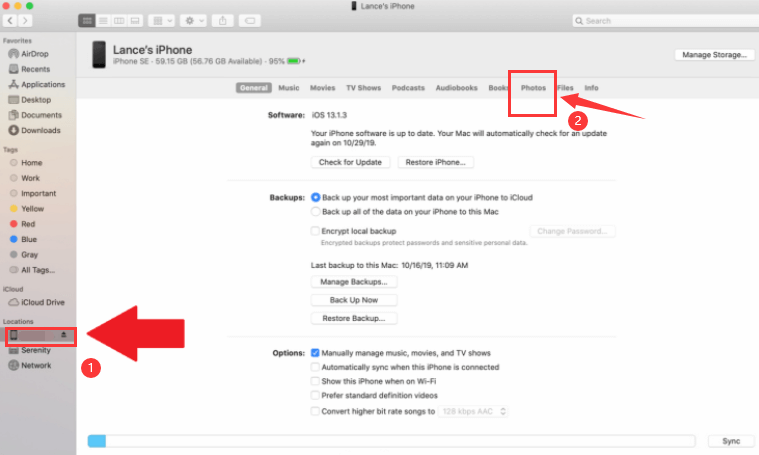 Sincronice su iPad con iTunes o Finder cuando no pueda eliminar fotos del iPad