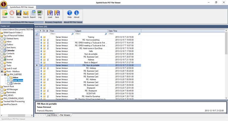 Utilice SysInfo PST Viewer para abrir el archivo de datos de Outlook sin Outlook